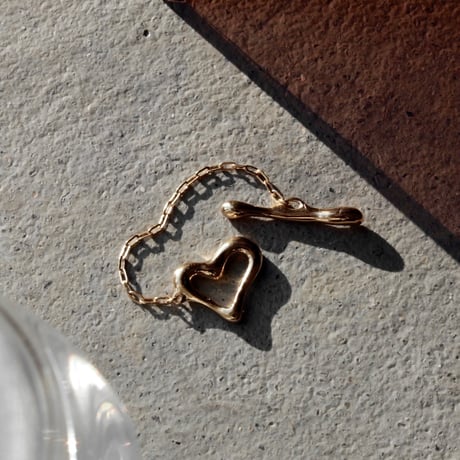 norme heart frame ring / SV925＋Gold Plated
