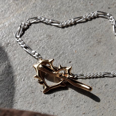 Raw edge heart bracelet
