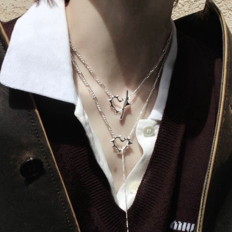 Raw edge heart necklace