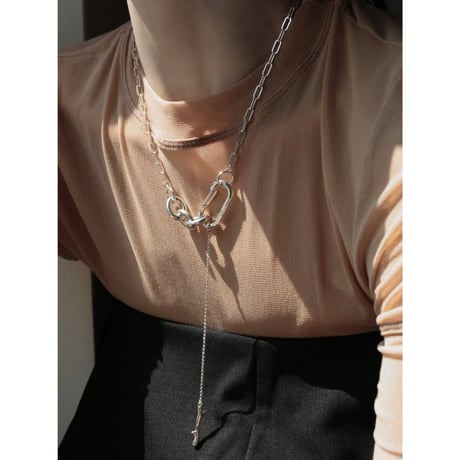 Raw edge clip necklace
