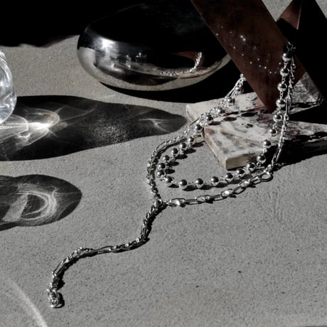 Chrome spike necklace (2P)