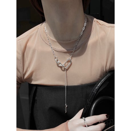 Raw edge clip necklace