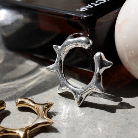 Raw edge cuff pinky ring