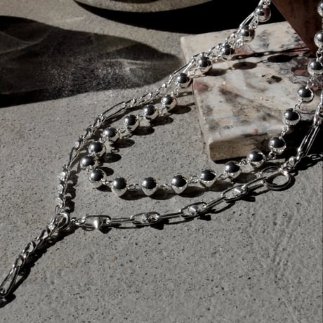 Chrome spike necklace (2P)