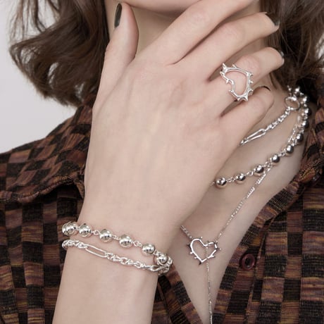 Raw edge heart ring