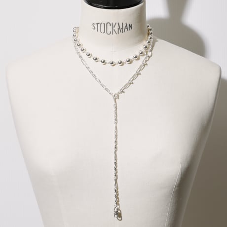 Chrome spike necklace (2P)