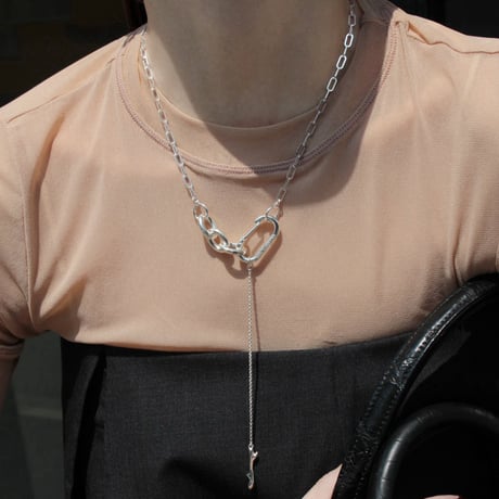 Raw edge clip necklace