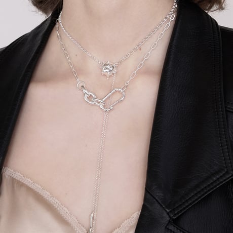 Raw edge clip necklace