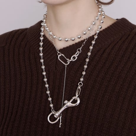 Raw edge clip necklace