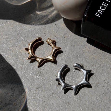 Raw edge cuff pinky ring