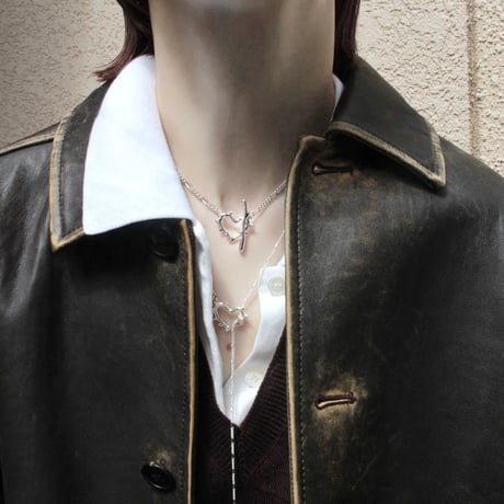 Raw edge heart lariat