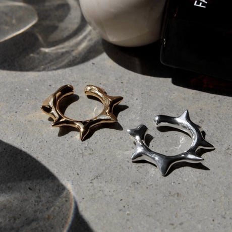 Raw edge cuff pinky ring