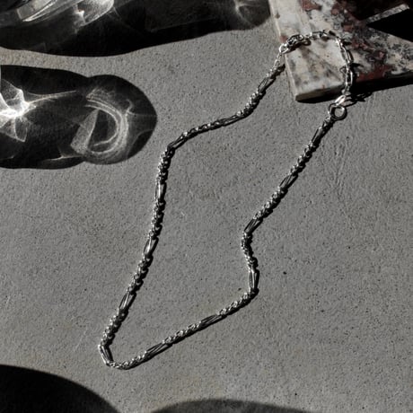 Chrome spike necklace (2P)