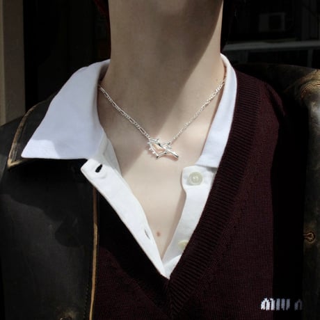 Raw edge heart necklace