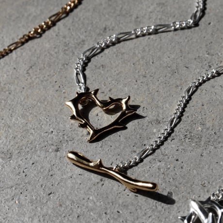 Raw edge heart necklace
