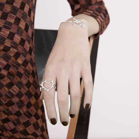 Raw edge heart bracelet