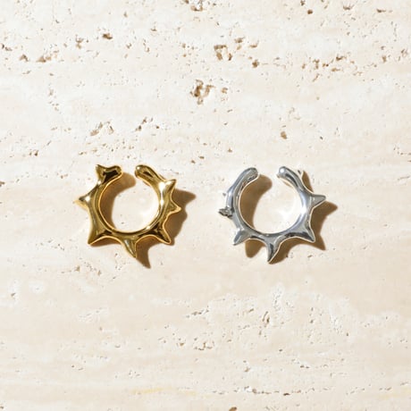 Raw edge cuff pinky ring