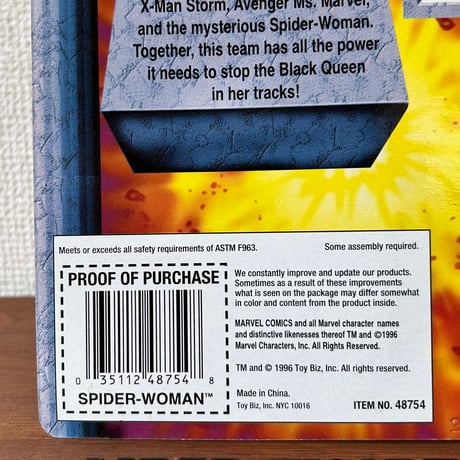 【当時モノ/ 未開封デッドストック】1996年 TOYBIZ製 MARVEL X-MEN "スパイダーウーマン" フィギュア “HALL OF FAME She-Force” [マーベル/アメトイ］