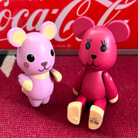 【当時モノ/ デッドストック】2003年 TAITO CLASSIC TOY SERIES / ウッデン ドール「PostPet」”モモ＆コモモ 2体セット”［平成レトロ / SONY］