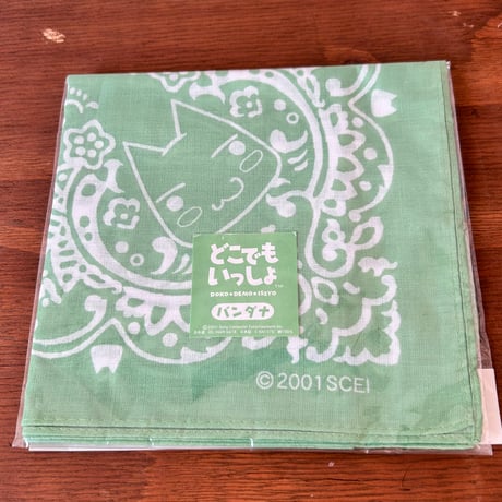 【当時モノ/ 未開封デッドストック】2001年 どこでもいっしょ "TORO" バンダナ “プレイステーション公式マスコット”［平成レトロ / SONY］