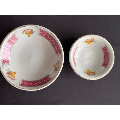 ＜訳アリ＞【香港☆中国制造】あの洛碗・小＆小皿＆豆皿/  ３点セット「帝華柄」 #S6083051S