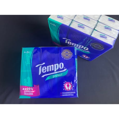【香港☆Tempo】 使い捨てハンカチ「ジャスミン」 「Protect」（ティッシュ）18pcs / #607298R