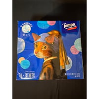 【香港☆限定Tempo】＜限定印花＞ 使い捨てハンカチ🐱＜猫・美術館＞（ティッシュ）/　デザインはシュー・ヤマモト　＜18pcs＞  #607297N