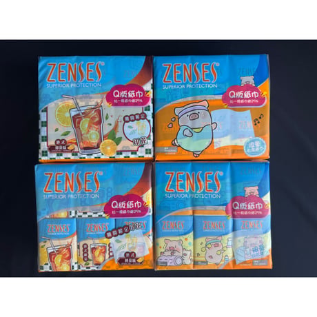 【香港☆ZENSES】限量印花＜２種類＞「檸茶」　「LULU」＜18P＞ /  使い捨てハンカチ（ティッシュ）#607296N