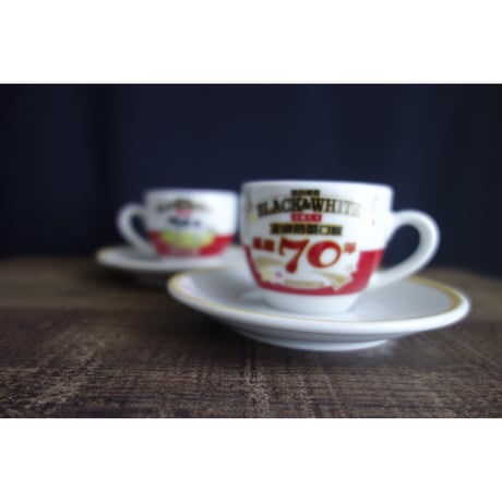 【香港☆茶餐廳食器】珈琲杯＜70th＞ /  デミタスカップ・黑白淡奶BLACK&WHITE  #6072926R