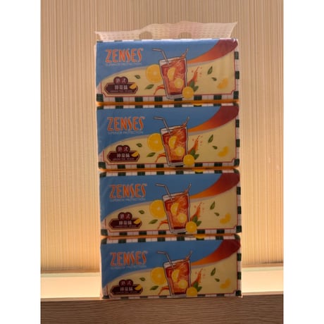 ＜合わせ買い＞【香港☆ZENSES】＜檸茶味＞バラ販売 ４層抽取式面紙・卓上用（ティッシュ）バラ1パック  #6093035N