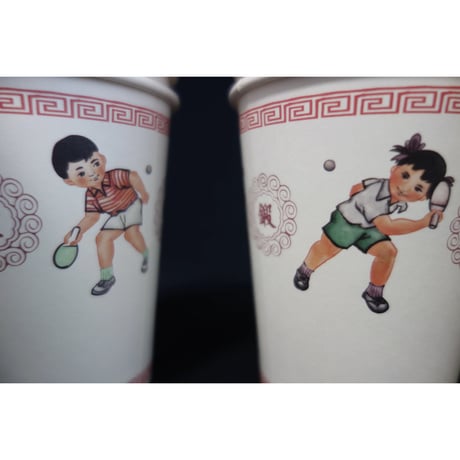＜合わせ買い＞【香港☆紙杯】鍛錬身體・卓球  /  バラ5個入り　香港迷宴会用！！箱入り  #6102910N