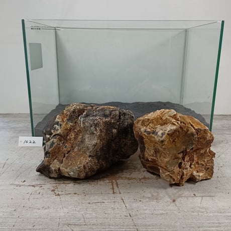 BIG木化石　2個セットNO.1622（W約21cm/W約17cm)(45cm水槽）
