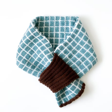 3 Colors Knitting「チェックのショートマフラー」糸キット/ B95-C