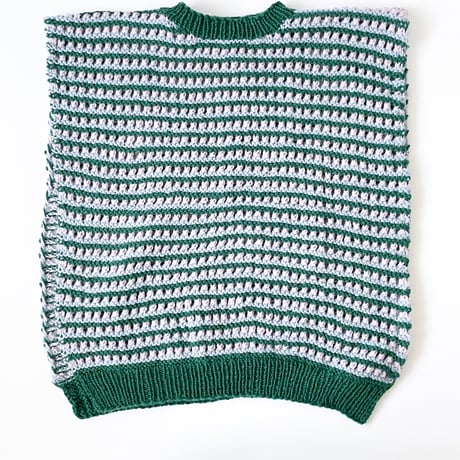 3 Colors Knitting「すかしボーダーのサイドオープンベスト」糸キット/ B95-B