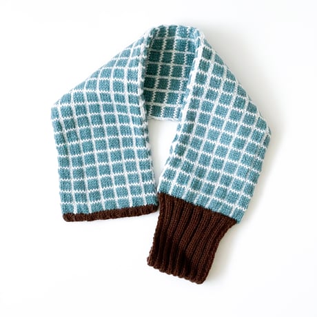 3 Colors Knitting「チェックのショートマフラー」糸キット/ B95-C