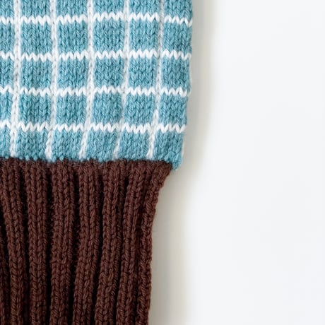3 Colors Knitting「チェックのショートマフラー」糸キット/ B95-C