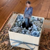 推し活【青】♡アクスタ用BOXフラワー｜アクリルスタンドを飾れるフラワーボックス