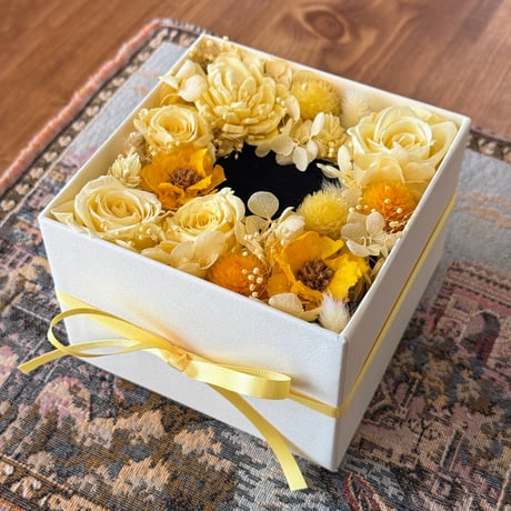 推し活【黄色】♡アクスタ用BOXフラワー｜アクリルスタンドを飾れるフラワーボックス