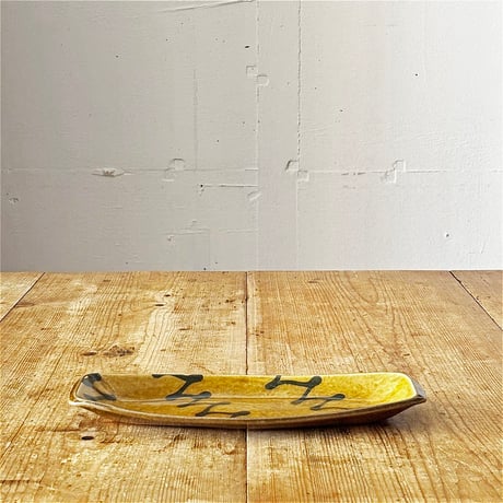 slip works 今津加奈　 舟形皿 小　Yellow ①