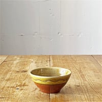 slip works 今津加奈　 櫛目 5寸ボウル　黄×赤