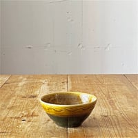 slip works 今津加奈　 櫛目 5寸ボウル　黄×黒