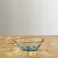 村松 学　モール平底鉢　茶×薄青