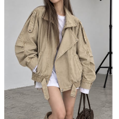 ヴィンテージウォッシュミリタリーJK 【BEIGE】
