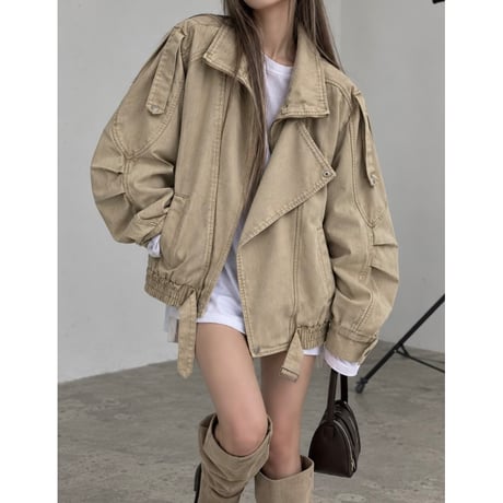ヴィンテージウォッシュミリタリーJK 【BEIGE】