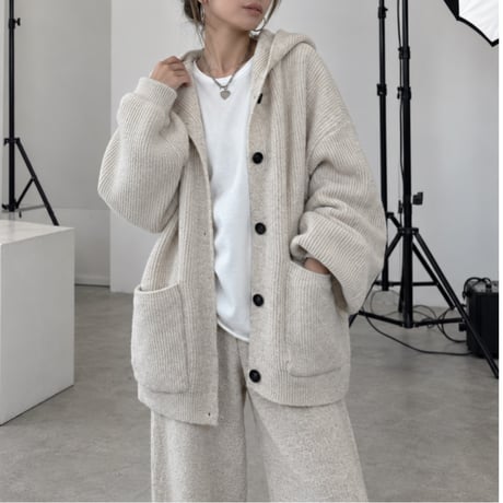 フーディーニットSET UP【LIGHT BEIGE】