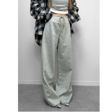 ストレートワイドスウェットパンツ 裏起毛ver. 【GRAY】