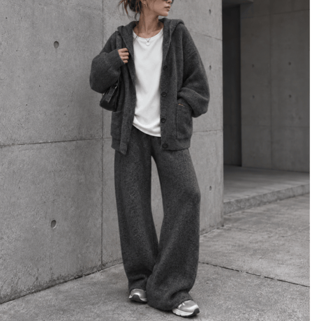 フーディーニットSET UP 【DARK GRAY】