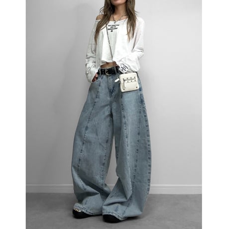 スラブシアーロゴクロップドロンT 【WHITE】