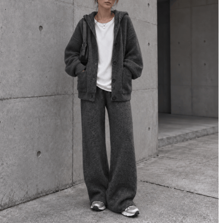 フーディーニットSET UP 【DARK GRAY】