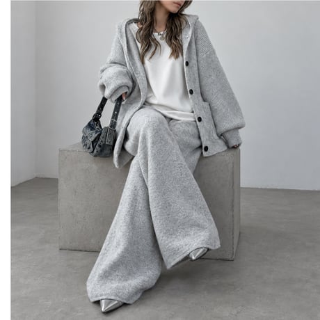 フーディーニットセットアップ【LIGHT GRAY】